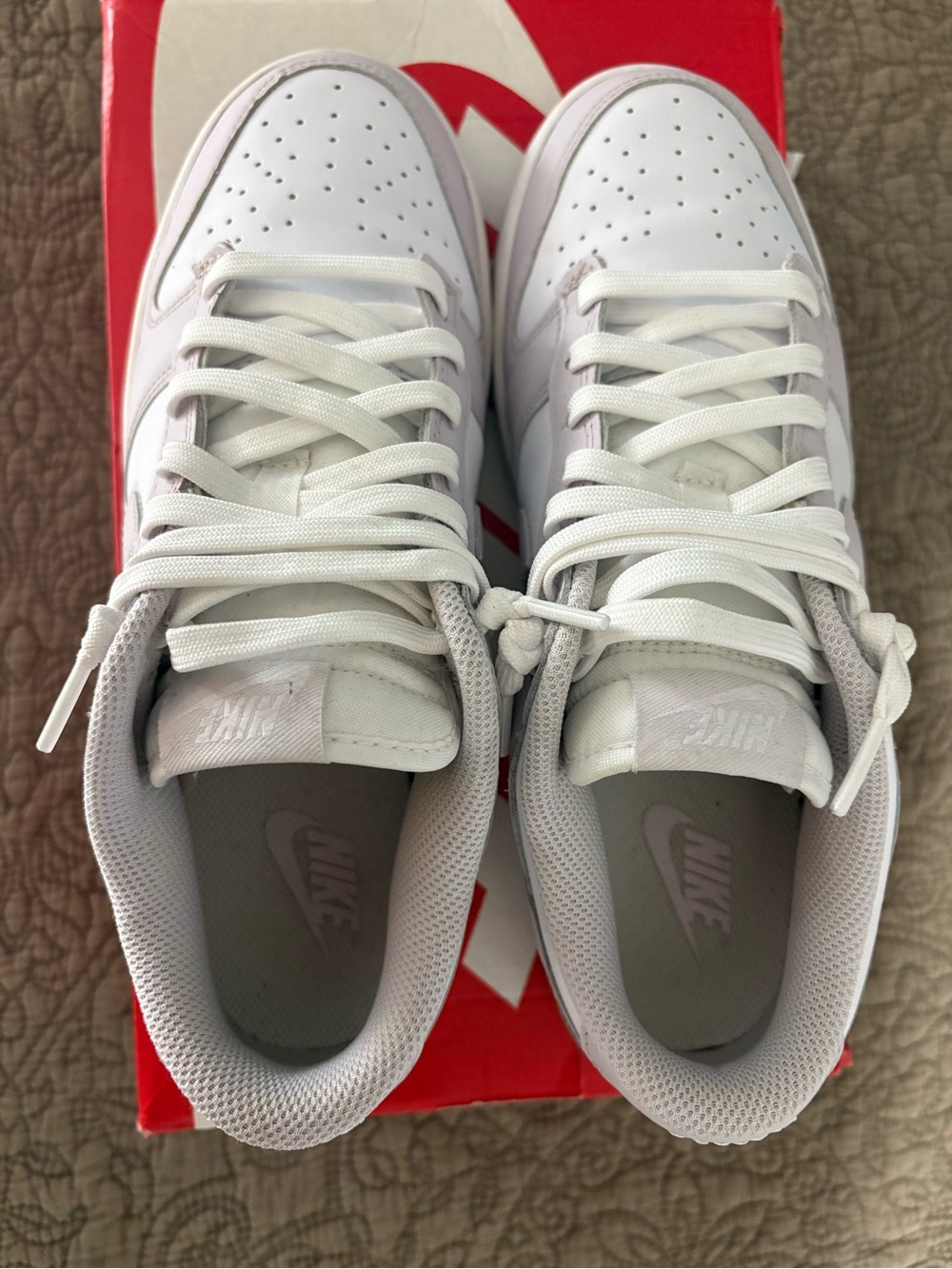 Nike Dunk Low in White and Light Lavender - Picture 6 of 6